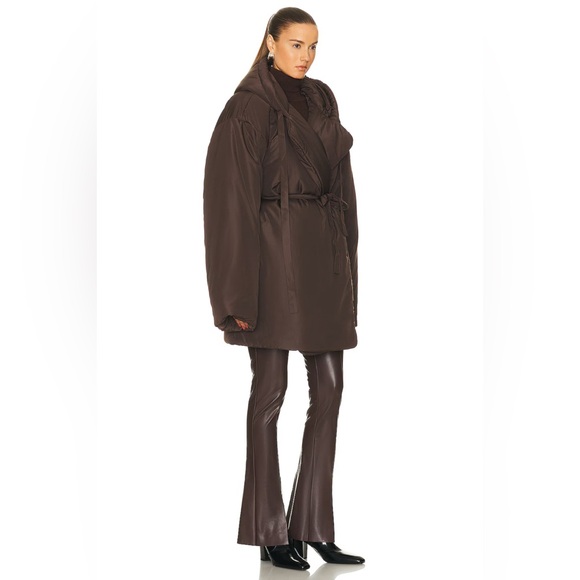 Norma Kamali Brown Hooded Sleeping Bag Car Coat Puffer Jacket - Picture 5 of 10